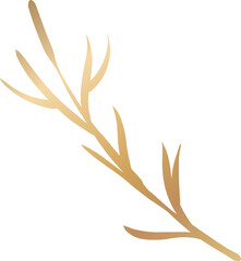 Gold pine leaf branch 