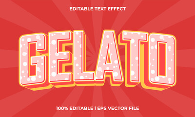 gelato text effect editable modern lettering typography font style, trendy 3d text for tittle