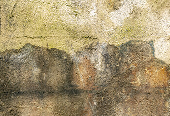 Golden yellow and brown concrete wall grunge background texture