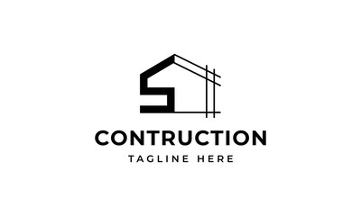 Initial letter s building contruction logo, icon, symbol