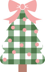 Christmas Tree Winter Party Decoration Vector Illustration Isolated Collection Happy Festival Holiday