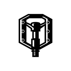 black bicycle pedal icon vector