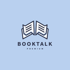 chat bubble icon book talk icon logo design