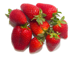 strawberries isolated on white background
