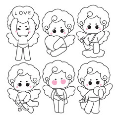 cupid outline, coloring page 