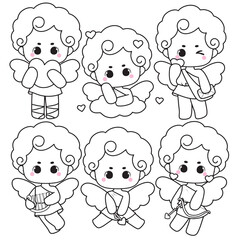 cupid outline, coloring page 