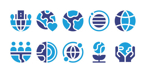 Earth icon set. Vector illustration. Containing corporate, planet earth, earth globe, global, world, earth