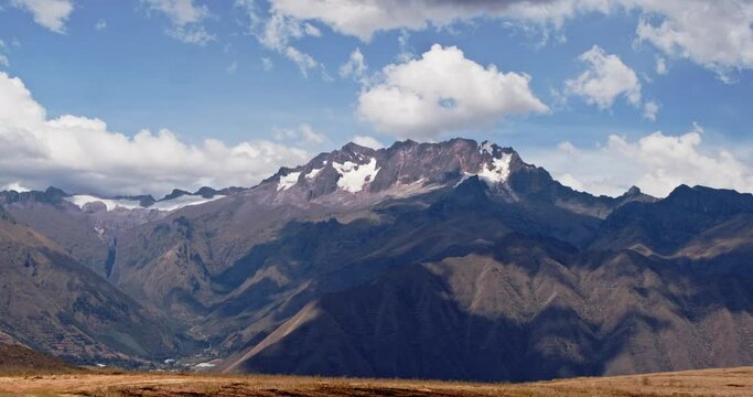 Andes snow capped mountains and clouds - timelapse 4k