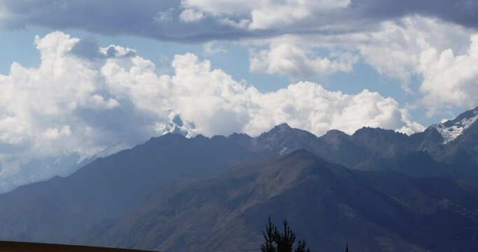 Andes mountains and clouds - timelapse 4k