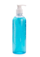 Alcohol gel bottle for hand washing protect from covid19,Alcohol gel bottle isolate on white with clippingpath.