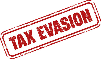 TAX EVASION rubber stamp. TAX EVASION Stamp vintage old red color texture frame