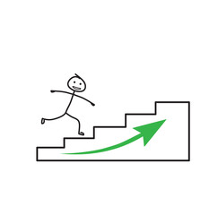 up the ladder to success, business development concept, striving for success, pictogram of the figure of a running man
