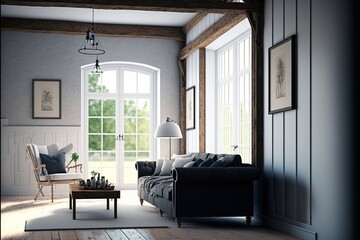 Naklejka na ściany i meble Digital illustration about house interior.