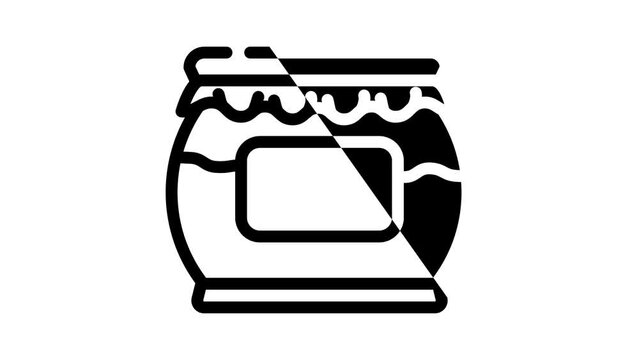 honey jar line icon animation