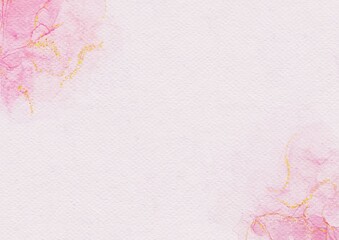 Pink pastel watercolor stains and splatter grunge background texture. paper textured for design...