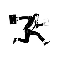 Fototapeta na wymiar simple illustration of businessman running