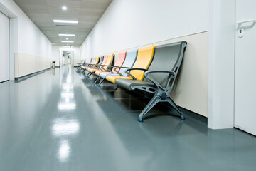 Waiting place in the hallway of hospital