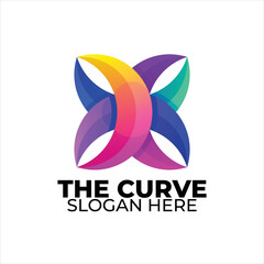 Fototapeta premium curve logo colorful gradient style