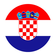 Croatia Flat Rounded Flag with Transparent Background