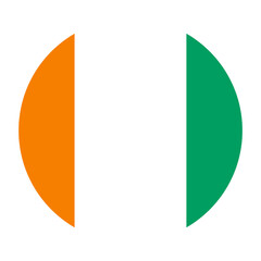 Ivory Coast Flat Rounded Flag with Transparent Background