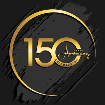 150th Anniversary Celebration. Golden Anniversary Template Design. Logo Vector illustrations