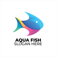 aqua fish logo colorful gradient style