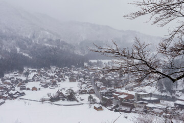 Winter in Shirakawa-Go Village ,Gifu Japan