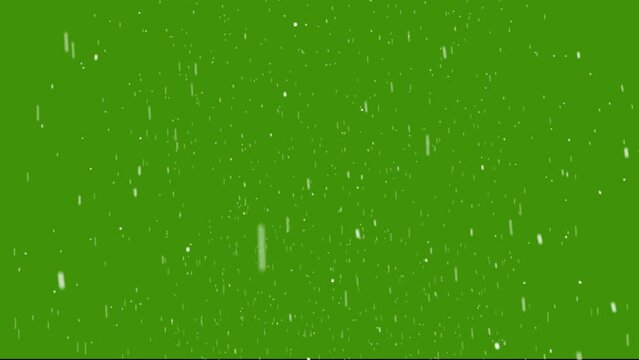 Slow down Winter Snow, Falling snow animation loop green screen background 