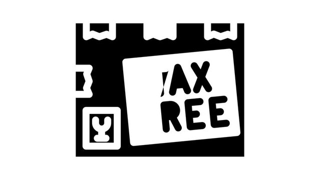 tax exemption glyph icon animation