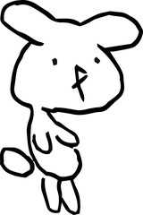 下手なうさぎのイラスト 子供の落書き 卯年