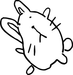 下手なうさぎのイラスト 子供の落書き 卯年