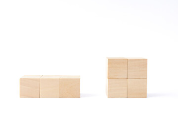 wooden cube toy for the child. concept about education, business, play, strategy, success.