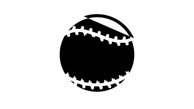 baseball ball line icon animation