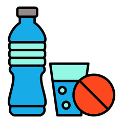 No Drink Filled Line Icon