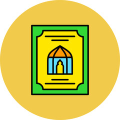 Poster Multicolor Circle Filled Line Icon