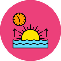 Sunrise Multicolor Circle Filled Line Icon