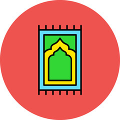 Sajadah Multicolor Circle Filled Line Icon