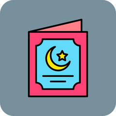 Greeting Card Multicolor Round Corner Filled Line Icon