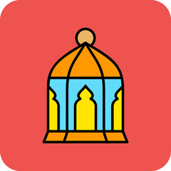 Lantern Multicolor Round Corner Filled Line Icon