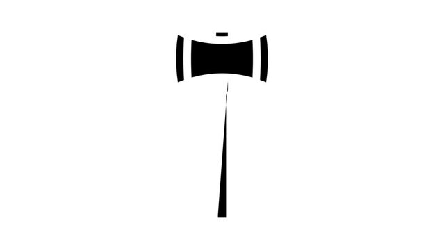 double bit axe blade glyph icon animation