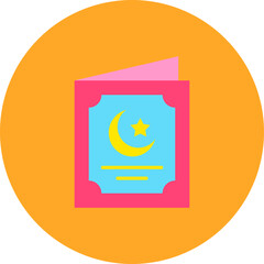 Greeting Card Multicolor Circle Flat Icon