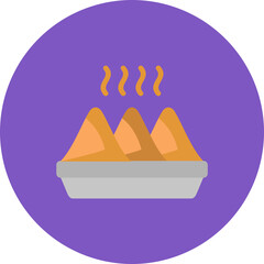 Samosa Multicolor Circle Flat Icon