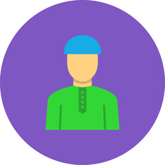 Muslim Multicolor Circle Flat Icon