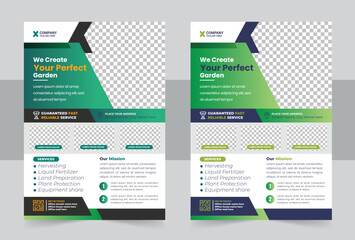 Lawn gardening services flyer design template, landscaping and gardening lawn care service flyer, Lawn and Garden maintenance Flyer design