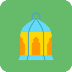 Lantern Multicolor Round Corner Flat Icon