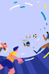 Cartoon hand drawn World Cup football carnival illustration