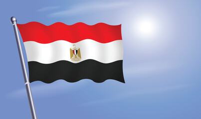 EGYPT flag against a blue sky