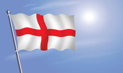 England flag against a blue sky