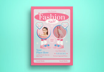 Pink Y2K Fashion Sale Flyer