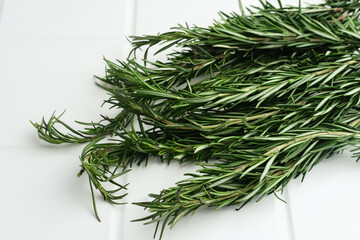 Raw and organic herbs rosemary leaves, food ingredient
